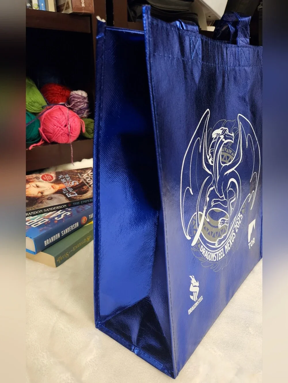 DragonSteel Nexus 2025 Blue Shiny Reusable Tote Bag